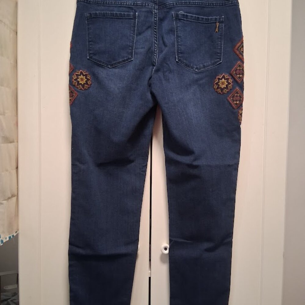Vintage America Blues Aztec Embroidered Bestie Jeans Sz 10/30 - Picture 5 of 8